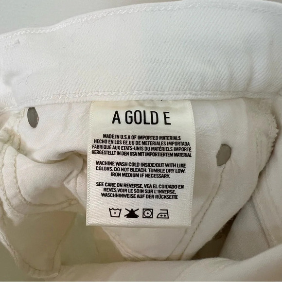 Agolde Isabel Slim Boyfriend Distressed Ankle Jeans White 29 Boho Contemporary - Picture 6 of 10